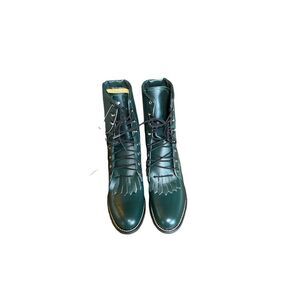 Womens Texas Brand Dark Green Kiltie Roper Lacer Boots Size 5.5M NWT